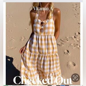 Vitamin A Yellow Gingham Dress